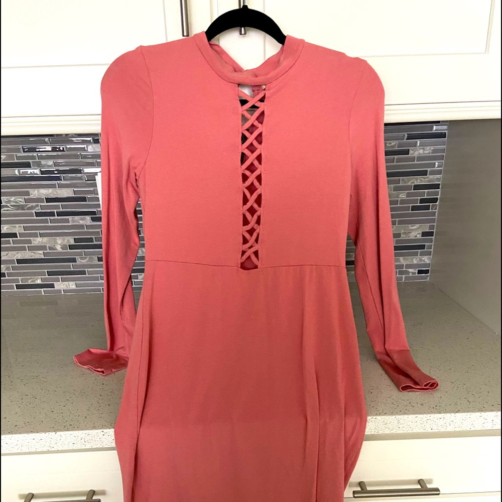 Pink midi dress